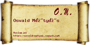 Osvald Mátyás névjegykártya