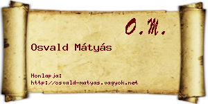 Osvald Mátyás névjegykártya